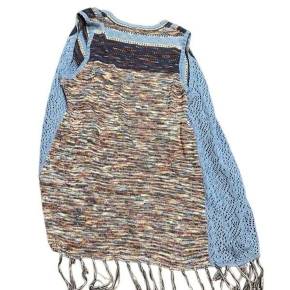 Hannah bohemian sweater vest fringe blue XL - Picture 2 of 7